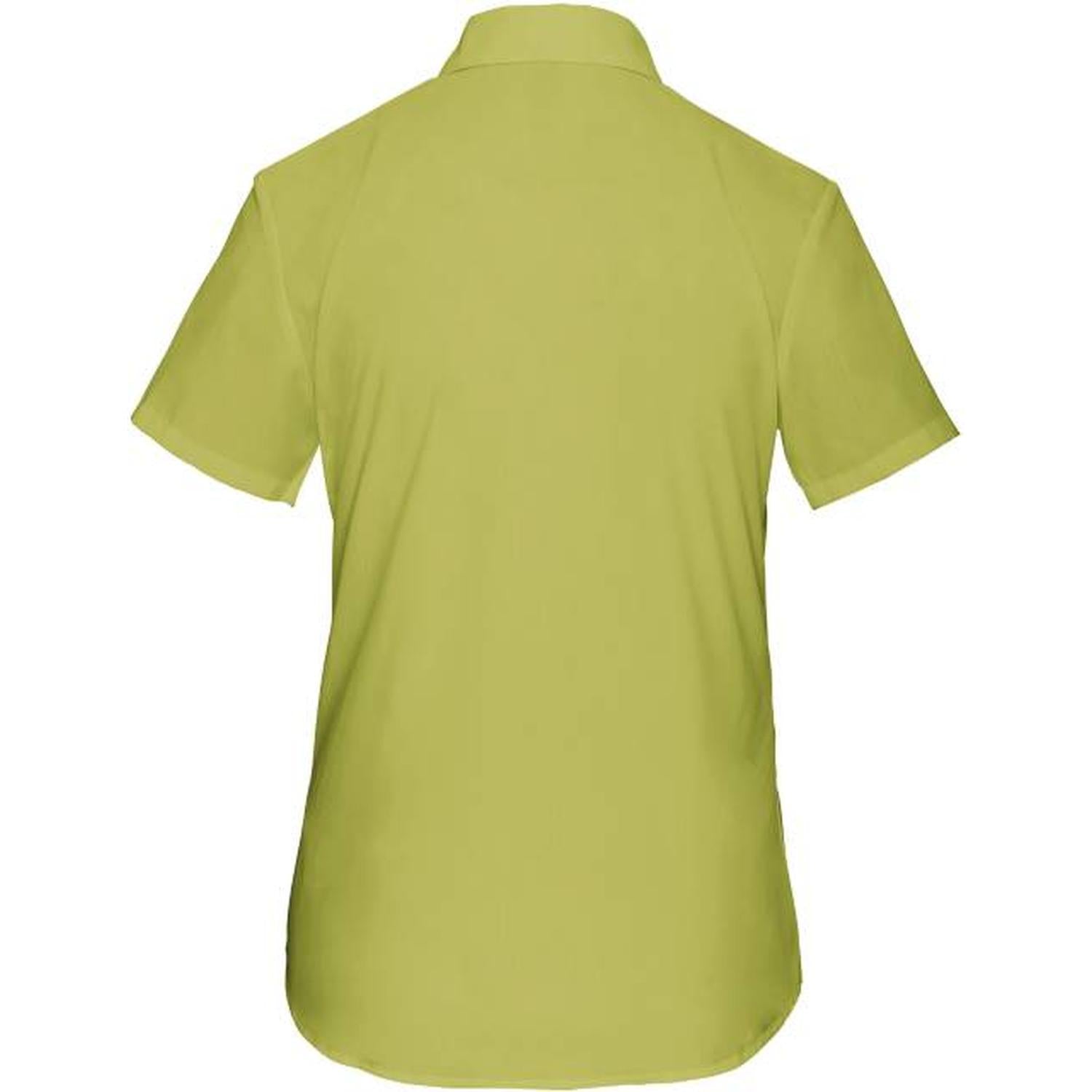 Дамска блуза от поплин с къс ръкав - цвят жълто-зелен – Медицински облекла Кали