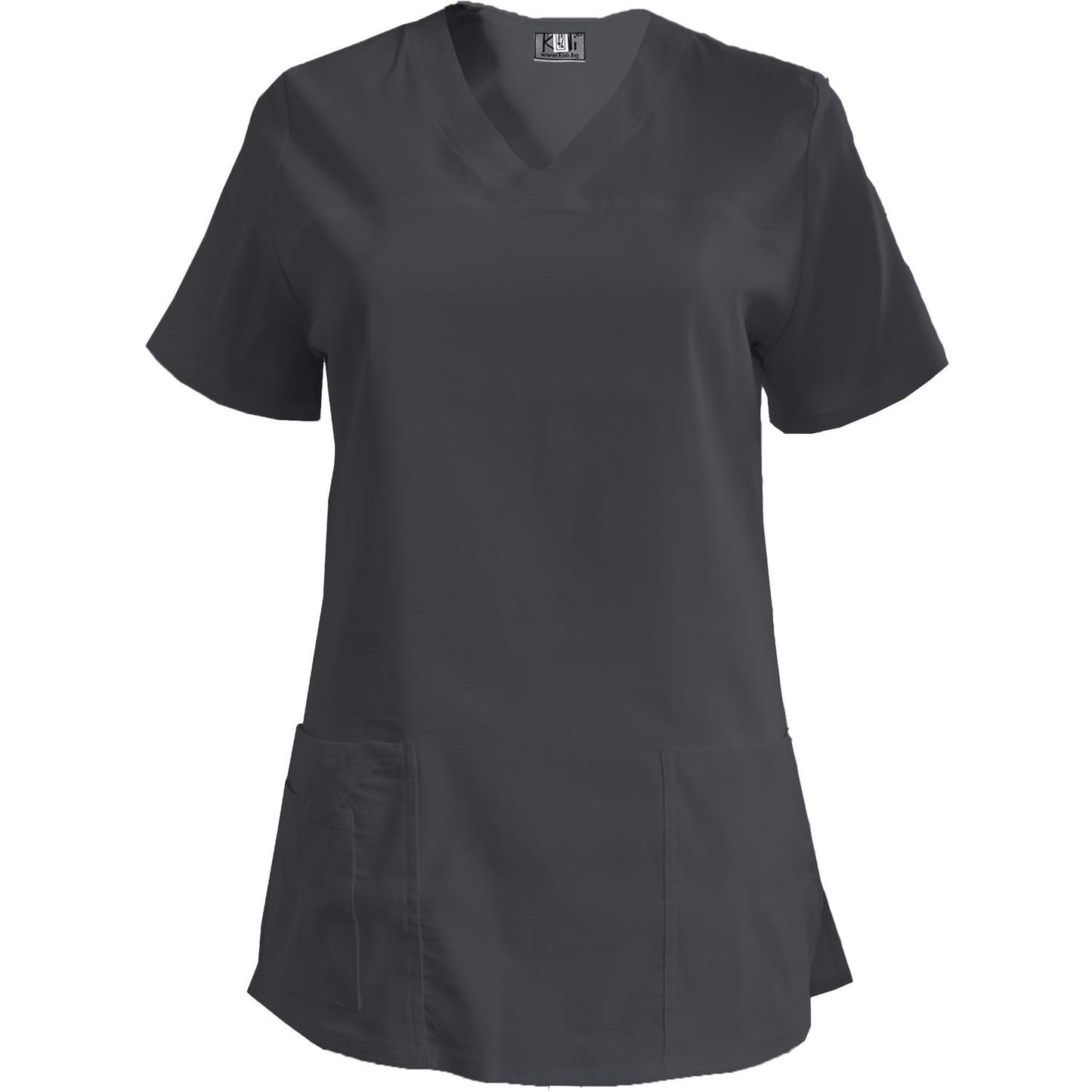 Дамска еластична туника - тъмно сива без допълнителен кант, модел FVE – Медицински облекла Кали