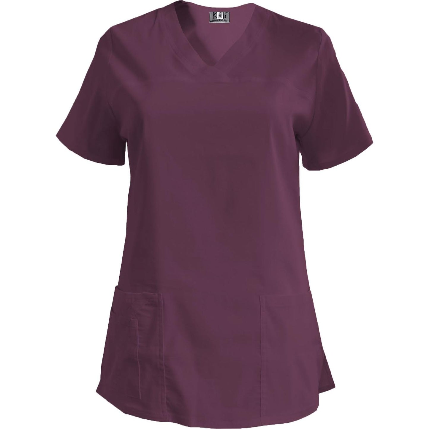 Дамска еластична туника - цвят слива без допълнителен кант, модел FVE – Медицински облекла Кали