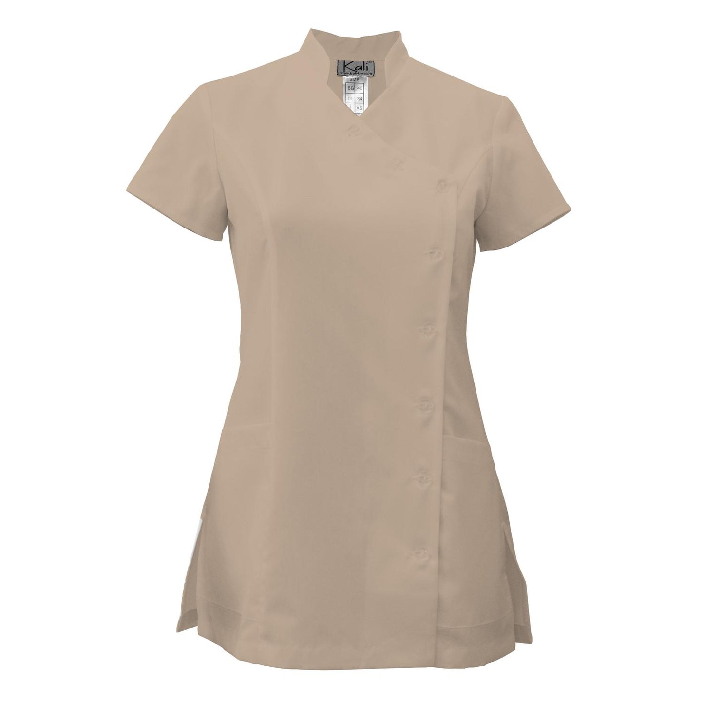 Дамска туника странично закопчаване - цвят Бежов, модел F207-4A – Медицински облекла Кали