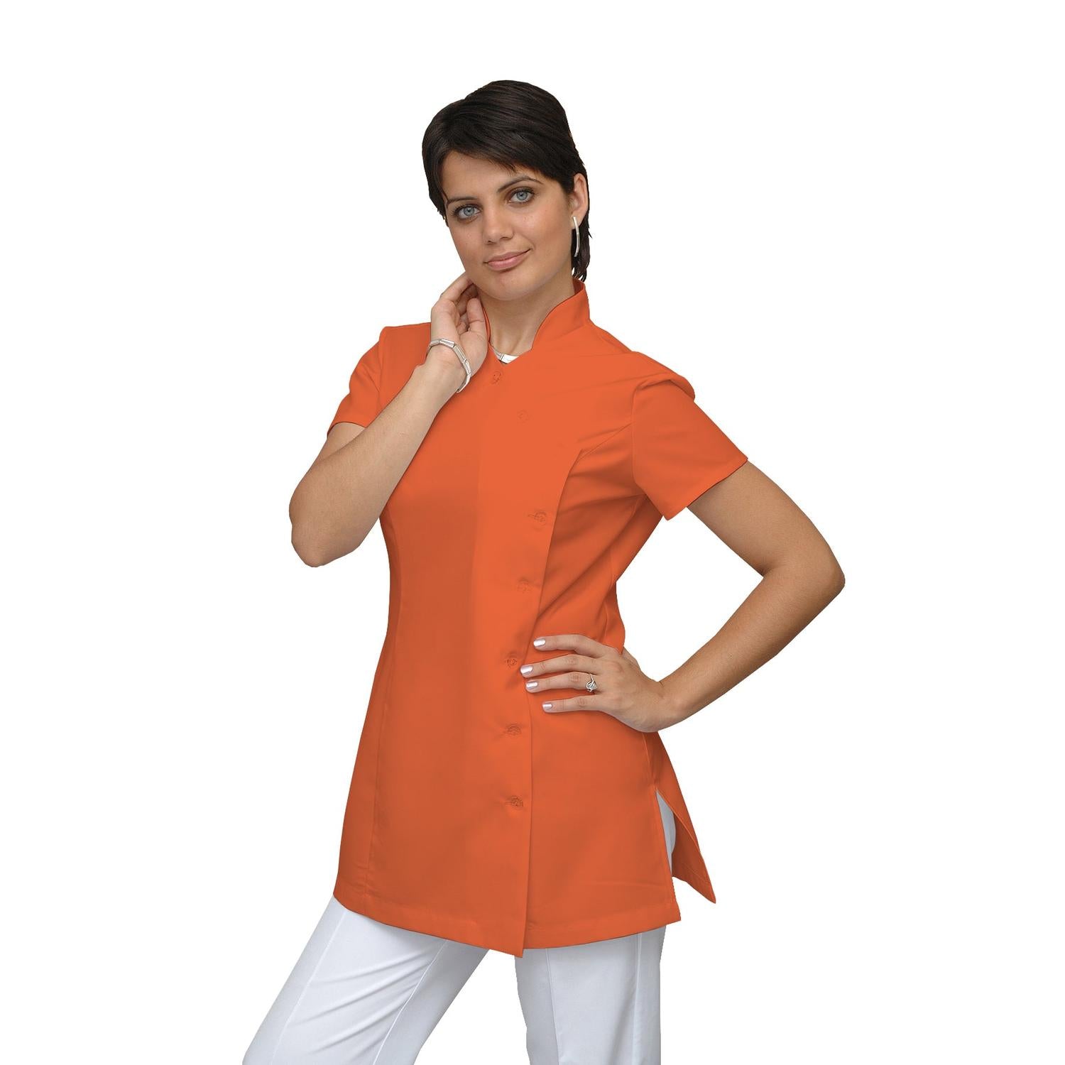 Дамска туника странично закопчаване - цвят оранжев, модел F207-4A – Медицински облекла Кали