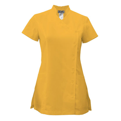 Дамска туника странично закопчаване - цвят жълт, модел F207-4A – Медицински облекла Кали