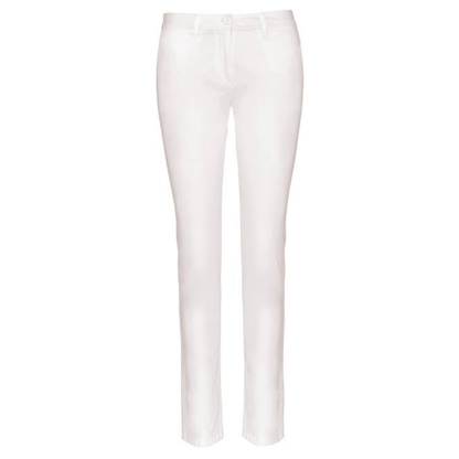 Дамски чино панталон - цвят бял – Медицински облекла Кали