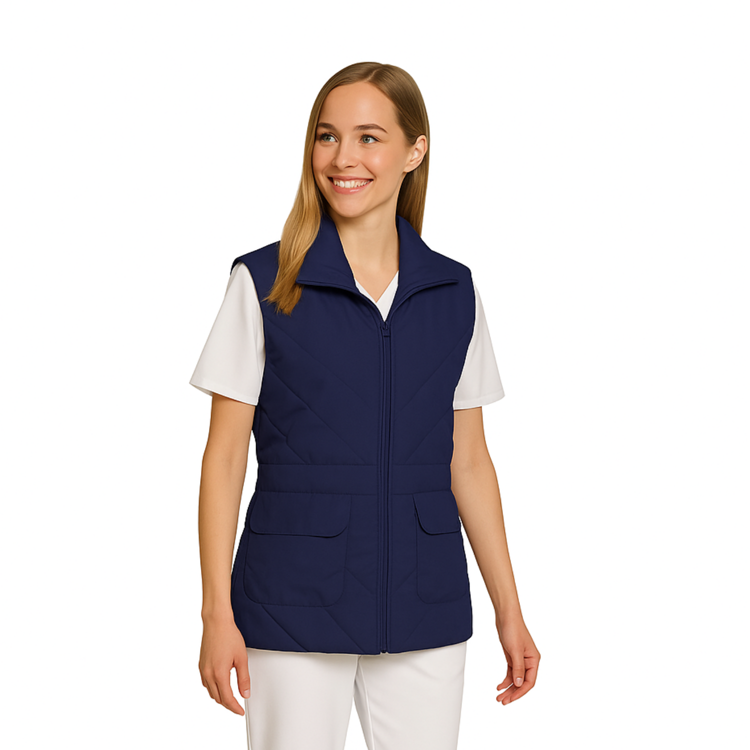 Дамски елек - цвят тъмносин, модел ES230-1 – Медицински облекла Кали