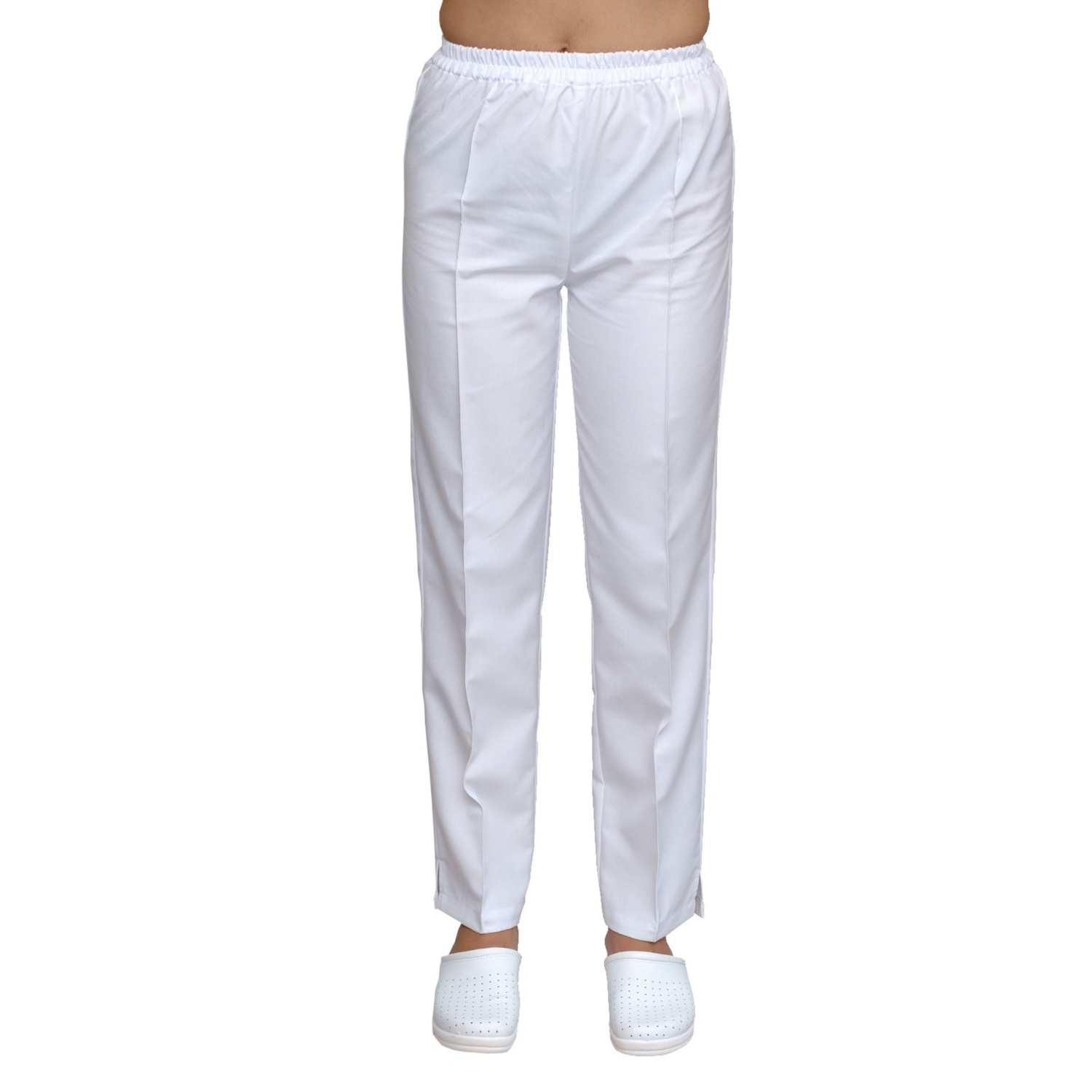 Дамски прав панталон- цвят бял, модел FP – Медицински облекла Кали