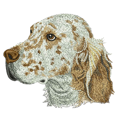 Textile bag with English Setter embroidery, natural