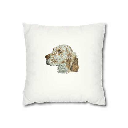 Decorative pillowcase with English Setter embroidery