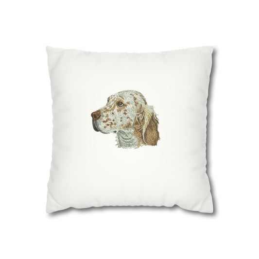 Decorative pillowcase with English Setter embroidery