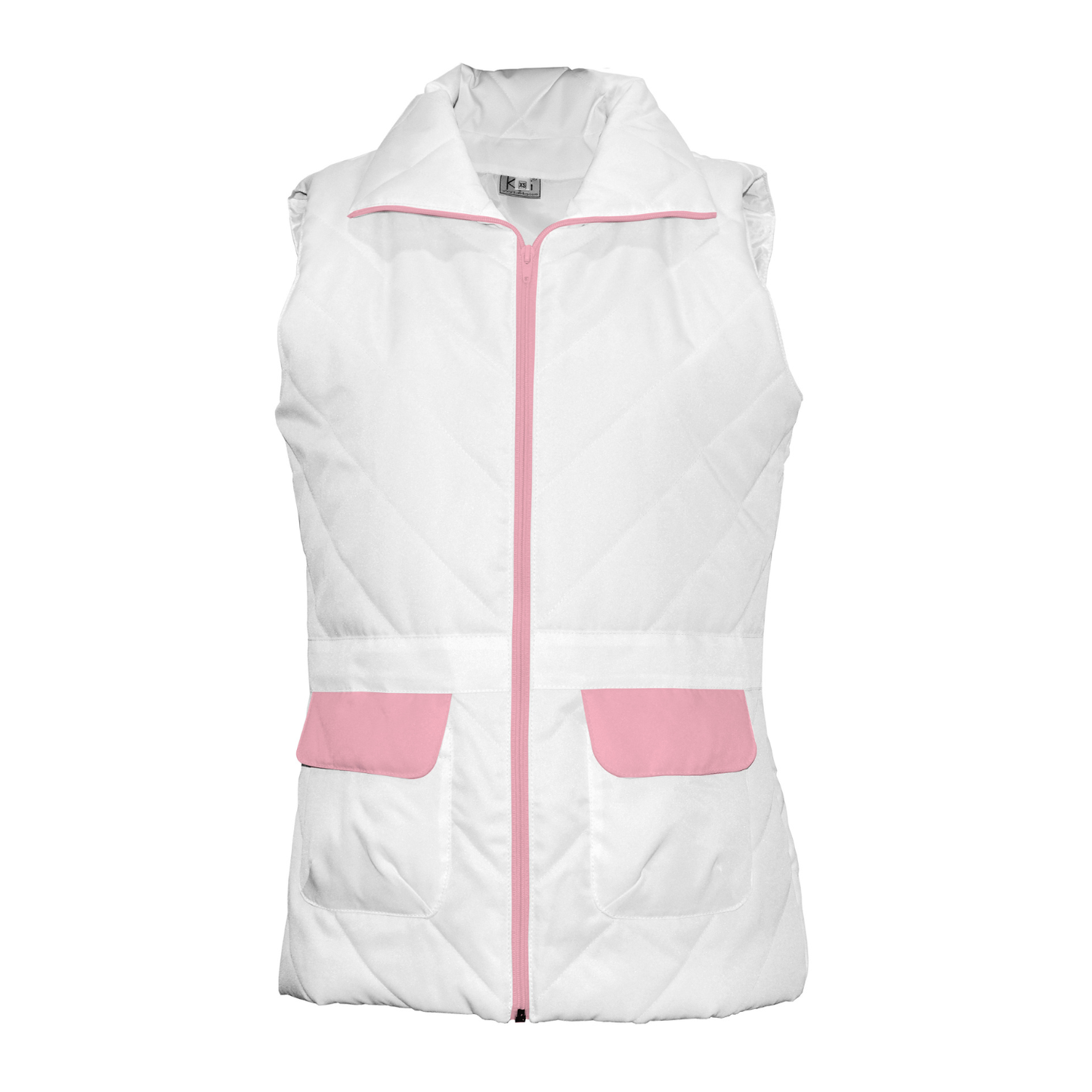 Women's white vest with trim - color pink, model ES230-1