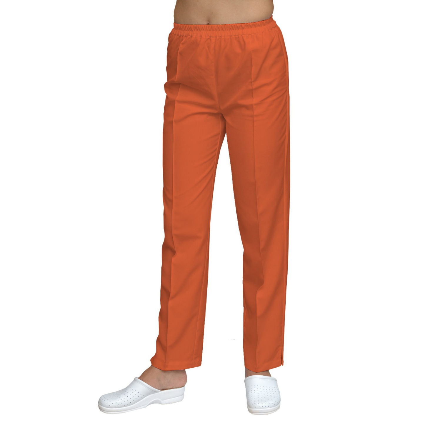 Women's straight pants - orange color, model FP
