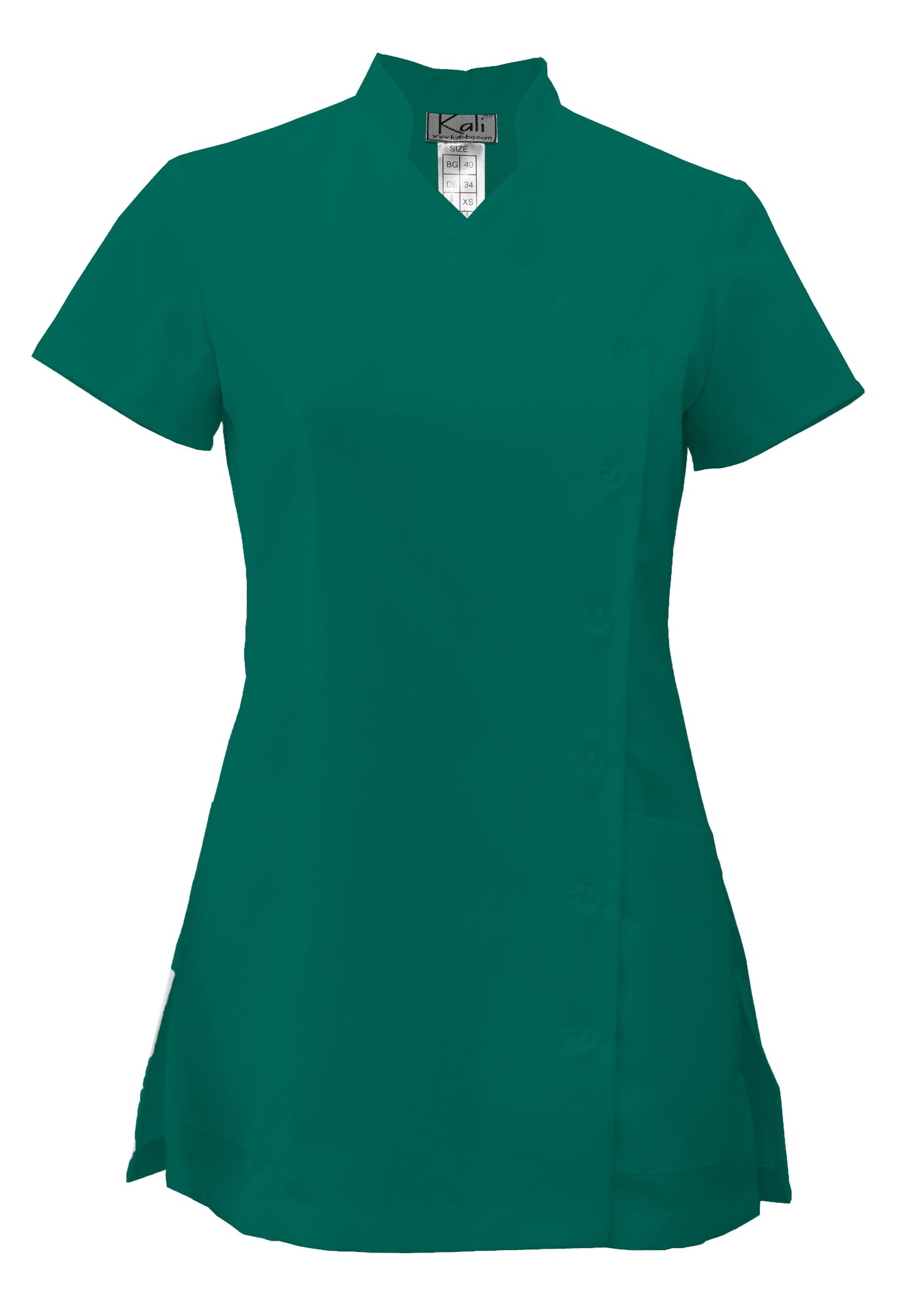 Women's tunic with side fastening - dark navy green, model F207-4A