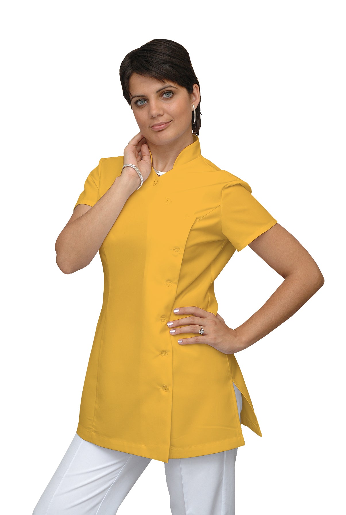 Women's tunic with side fastening - color yellow, model F207-4A
