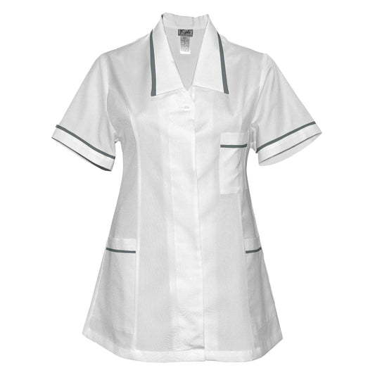 ORDER of women's white tunic with trim - color light gray, model F212-2T