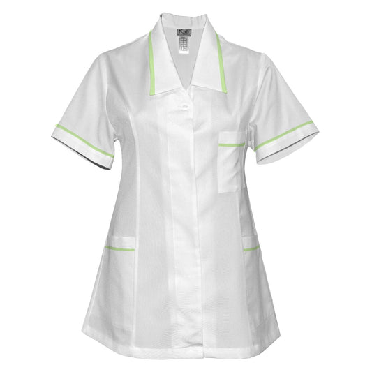 ORDER of women's white tunic with trim - color pale green, model F212-2T