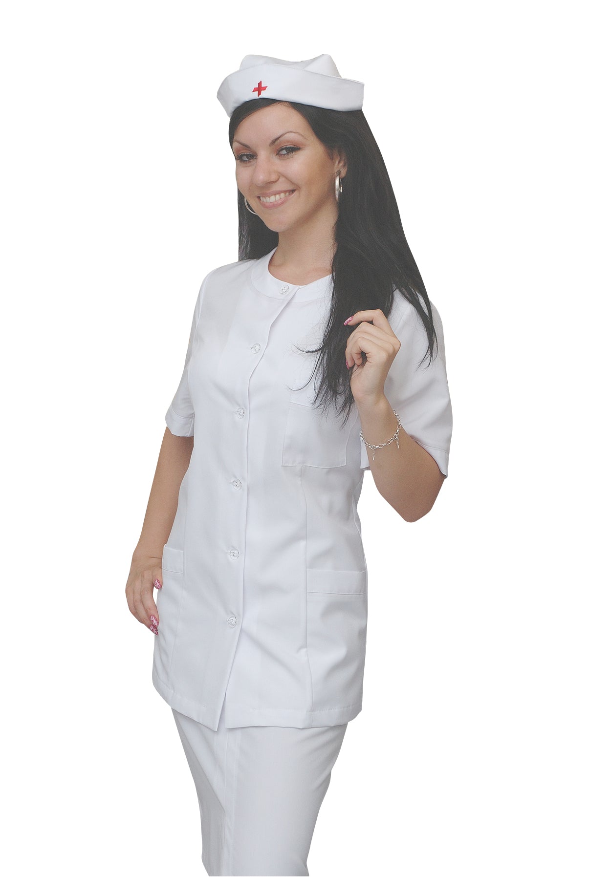 Women's white tunic, model F222-2U
