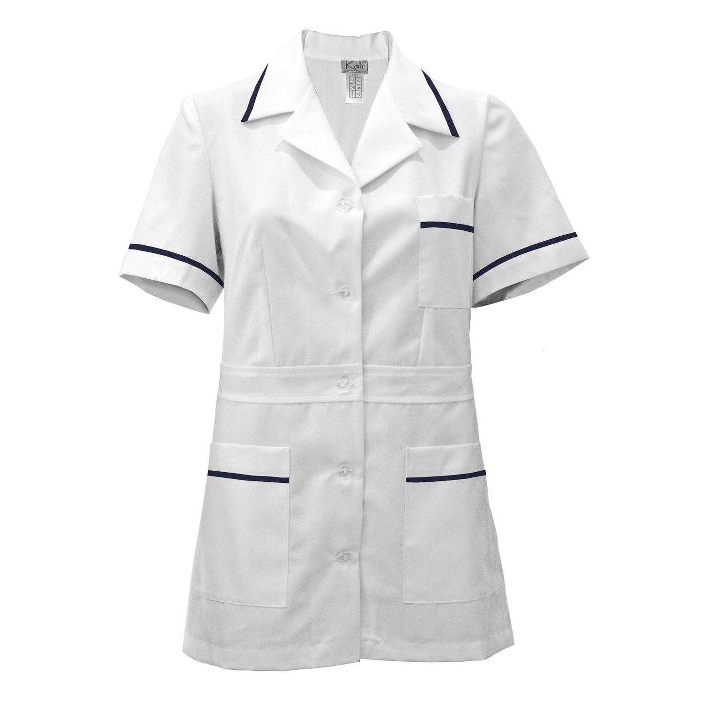 ORDER of women's white tunic with trim - color navy blue, model F230-1