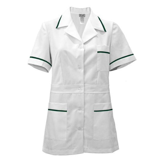 Women's white tunic with trim - color olive green, model F230-1