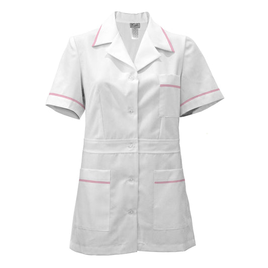 ORDER of women's white tunic with trim - color pink, model F230-1