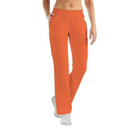 Women's trousers with two side pockets - orange color, model FP406