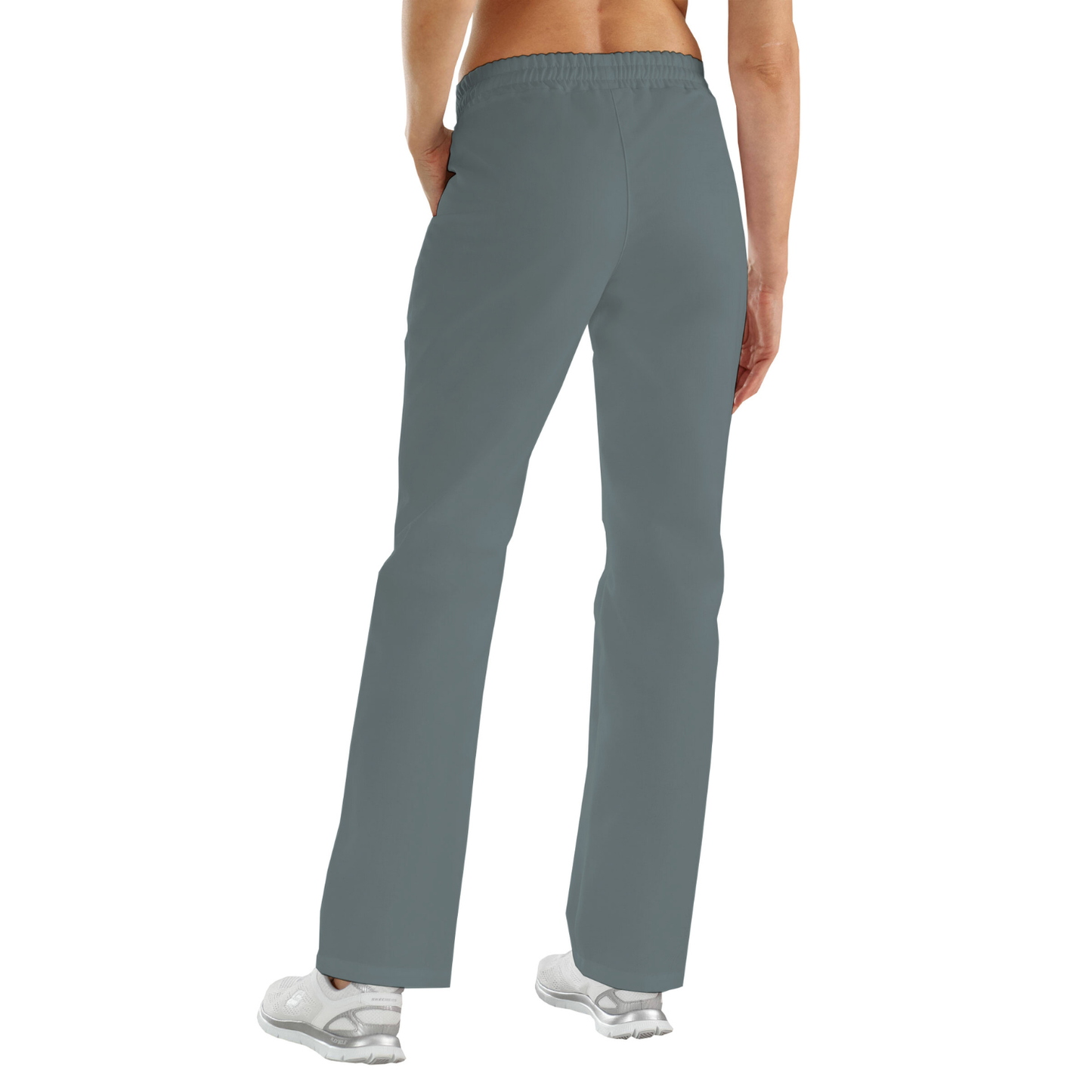 Women's trousers with two side pockets - color light gray, model FP406
