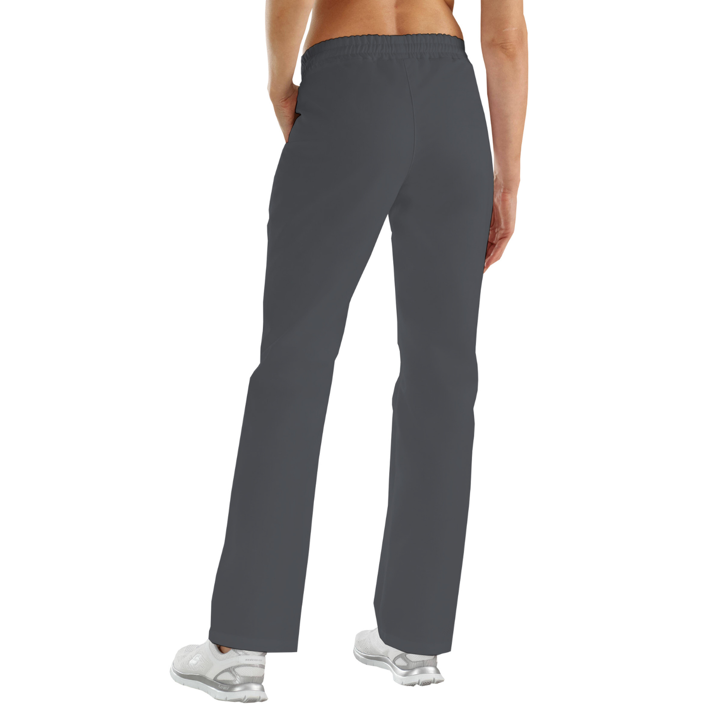 Women's trousers with two side pockets - color dark gray, model FP406