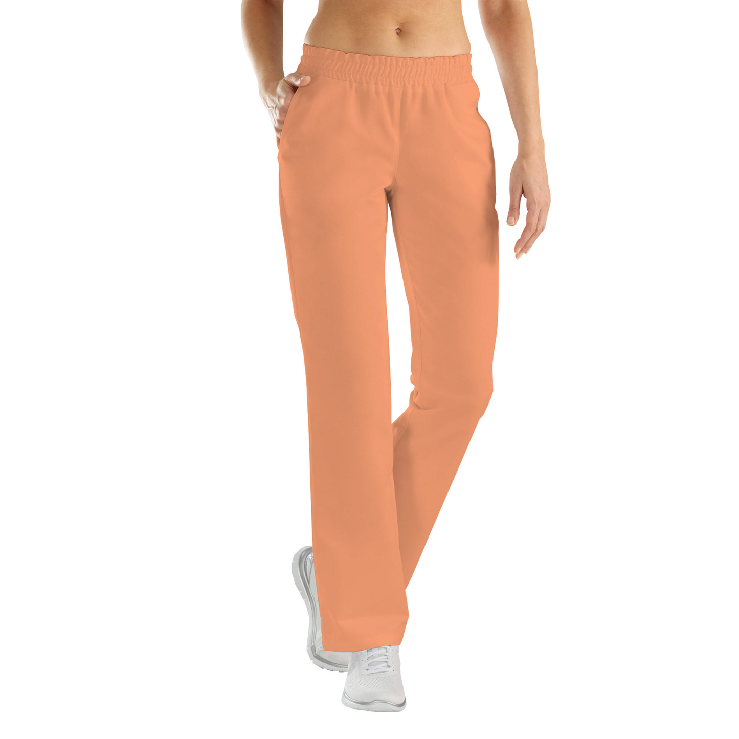 Women's trousers with two side pockets - banana color, model FP406