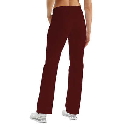 Women's trousers with two side pockets - burgundy color, model FP406