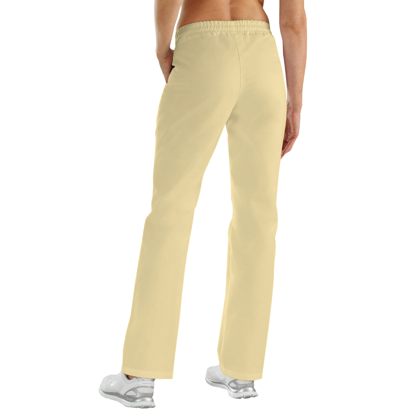 Women's trousers with two side pockets - lemon color, model FP406