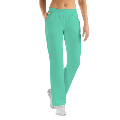 Women's trousers with two side pockets - mint color, model FP406