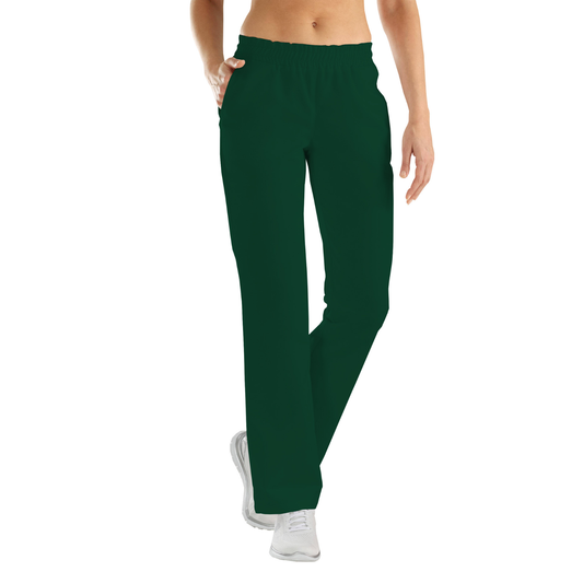 Women's trousers with two side pockets - color dark green, model FP406