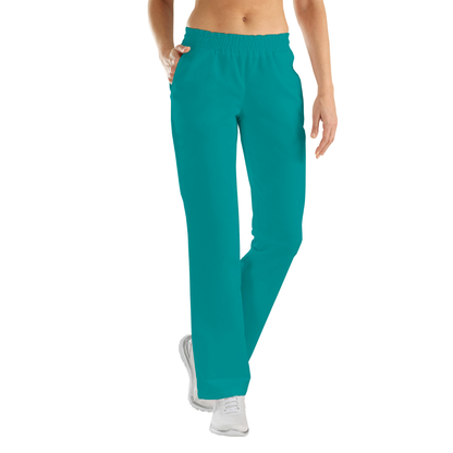 Women's trousers with two side pockets - color sea green, model FP406