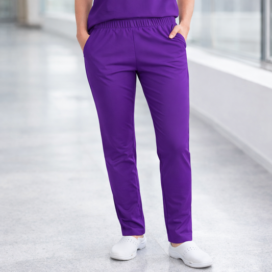 Дамски еластичен панталон - цвят лилав, модел FP406