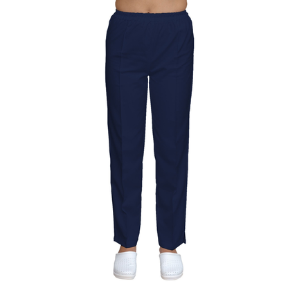 Women's straight trousers - color navy blue, model FP