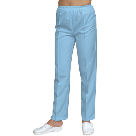 Women's straight pants - color light blue, model FP