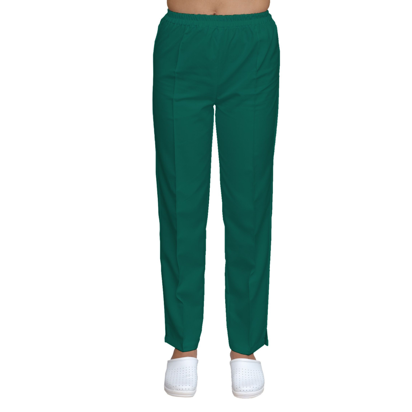 Women's straight trousers - dark navy green, model FP
