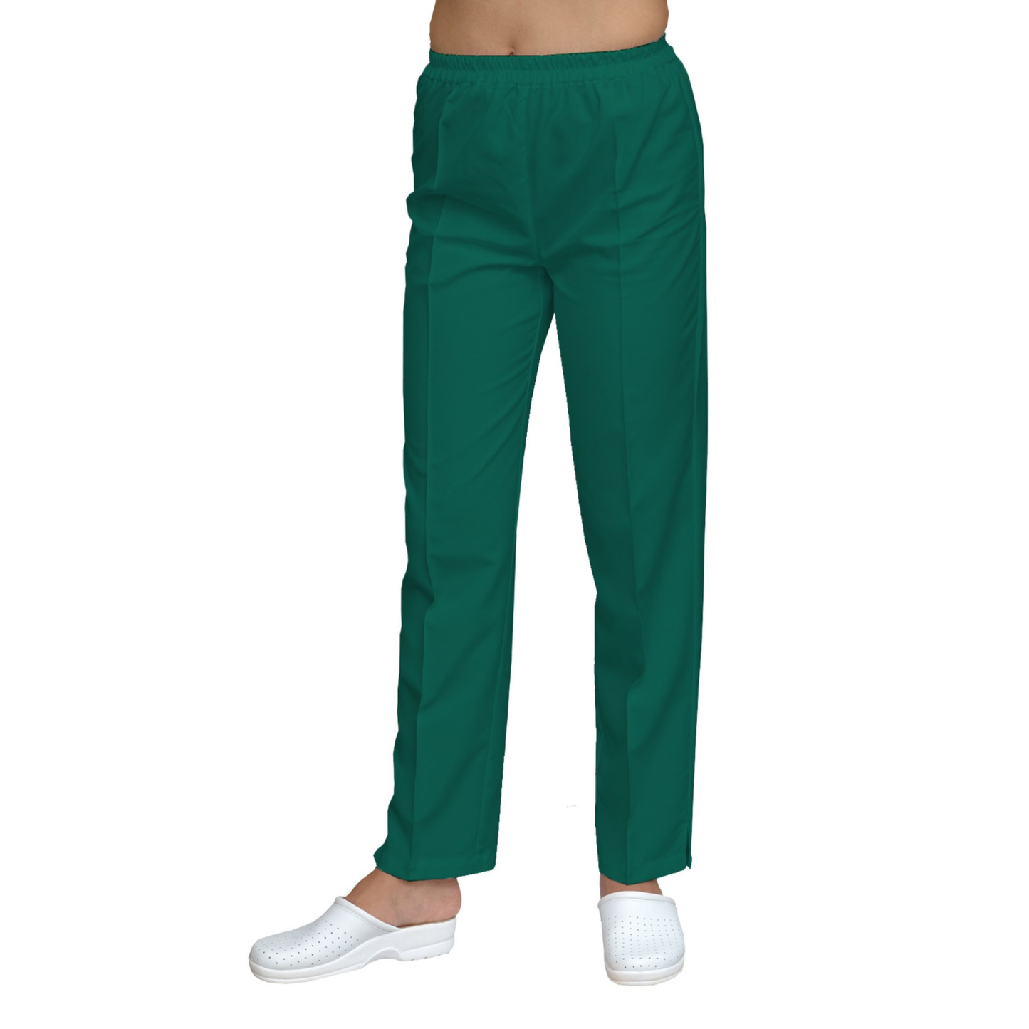 Women's straight trousers - dark navy green, model FP