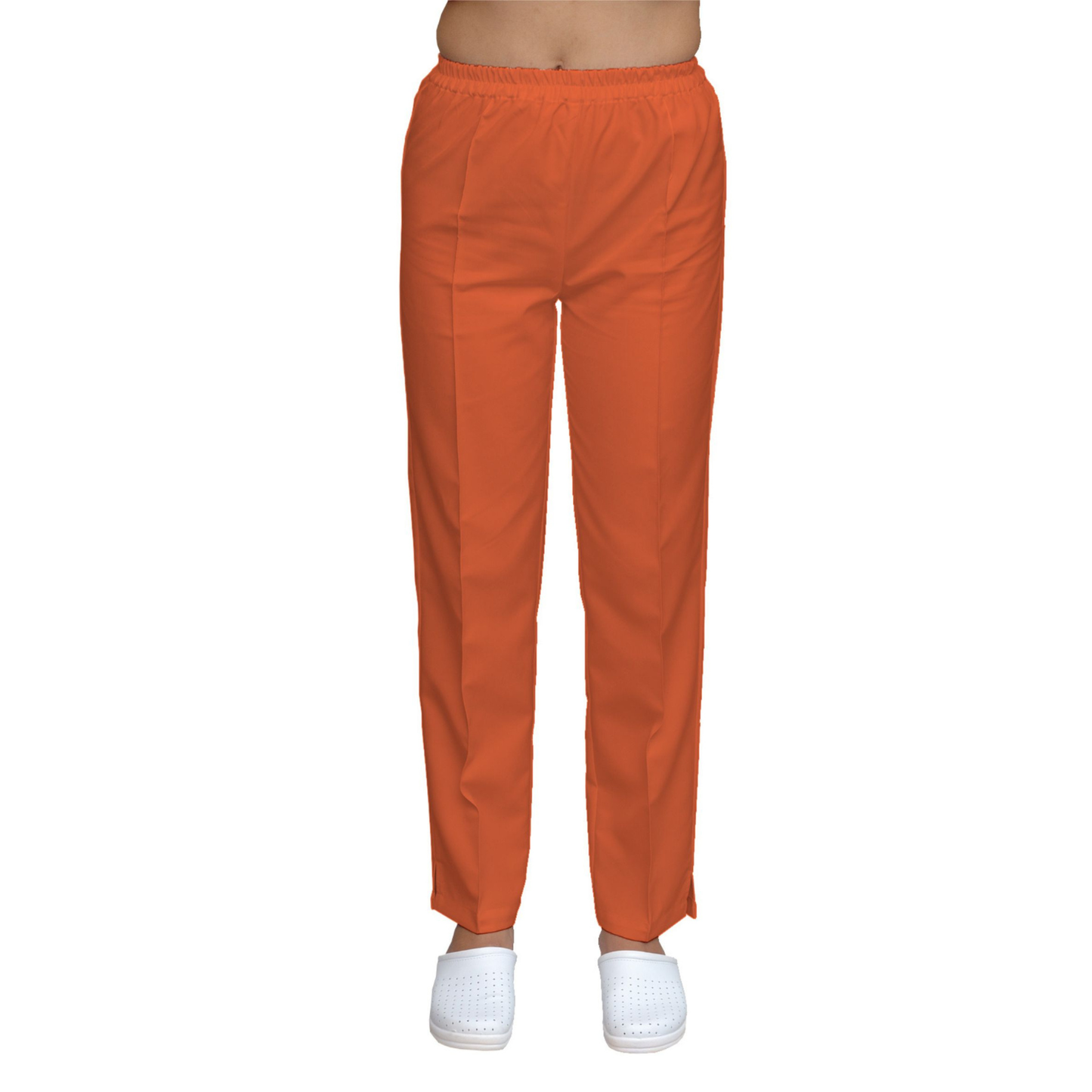 Women's straight pants - orange color, model FP