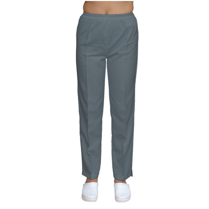 Women's straight trousers - light gray color, model FP