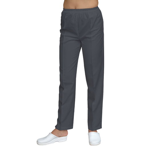Women's straight trousers - dark gray color, model FP