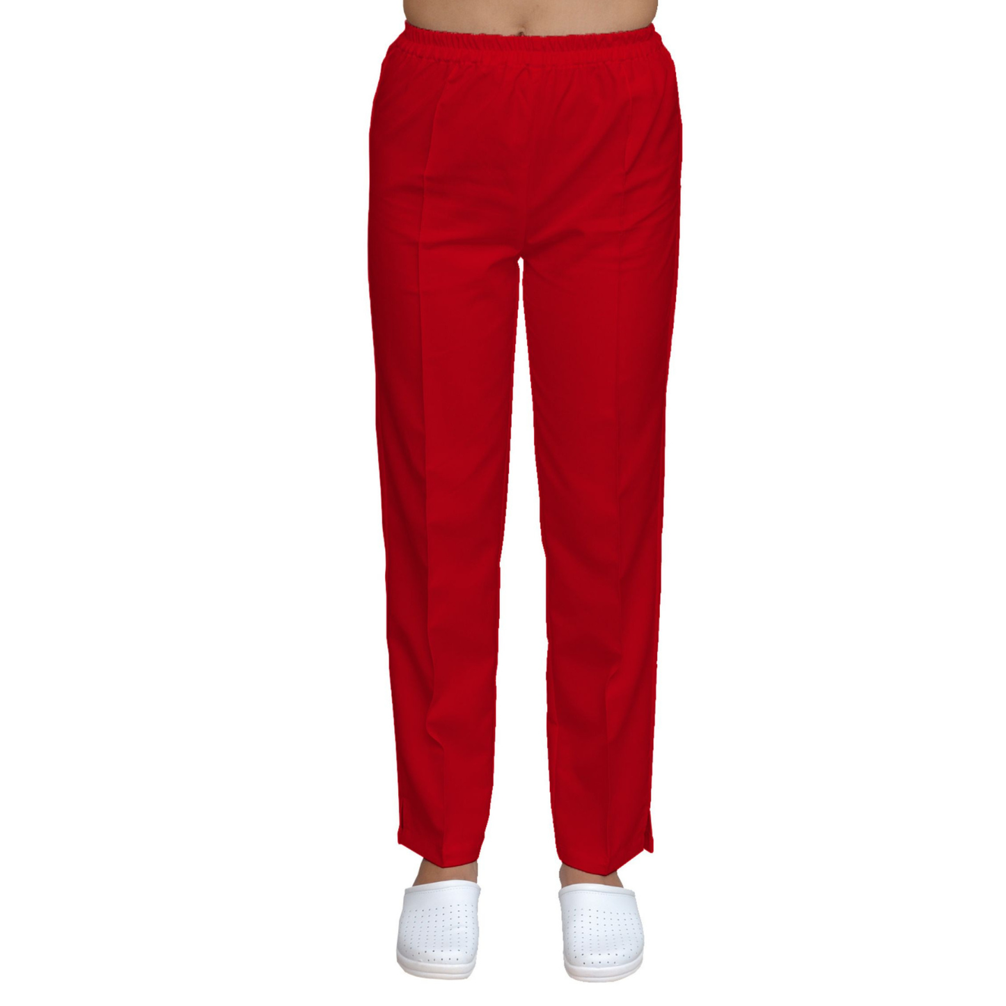 Women's straight trousers - color red, model FP