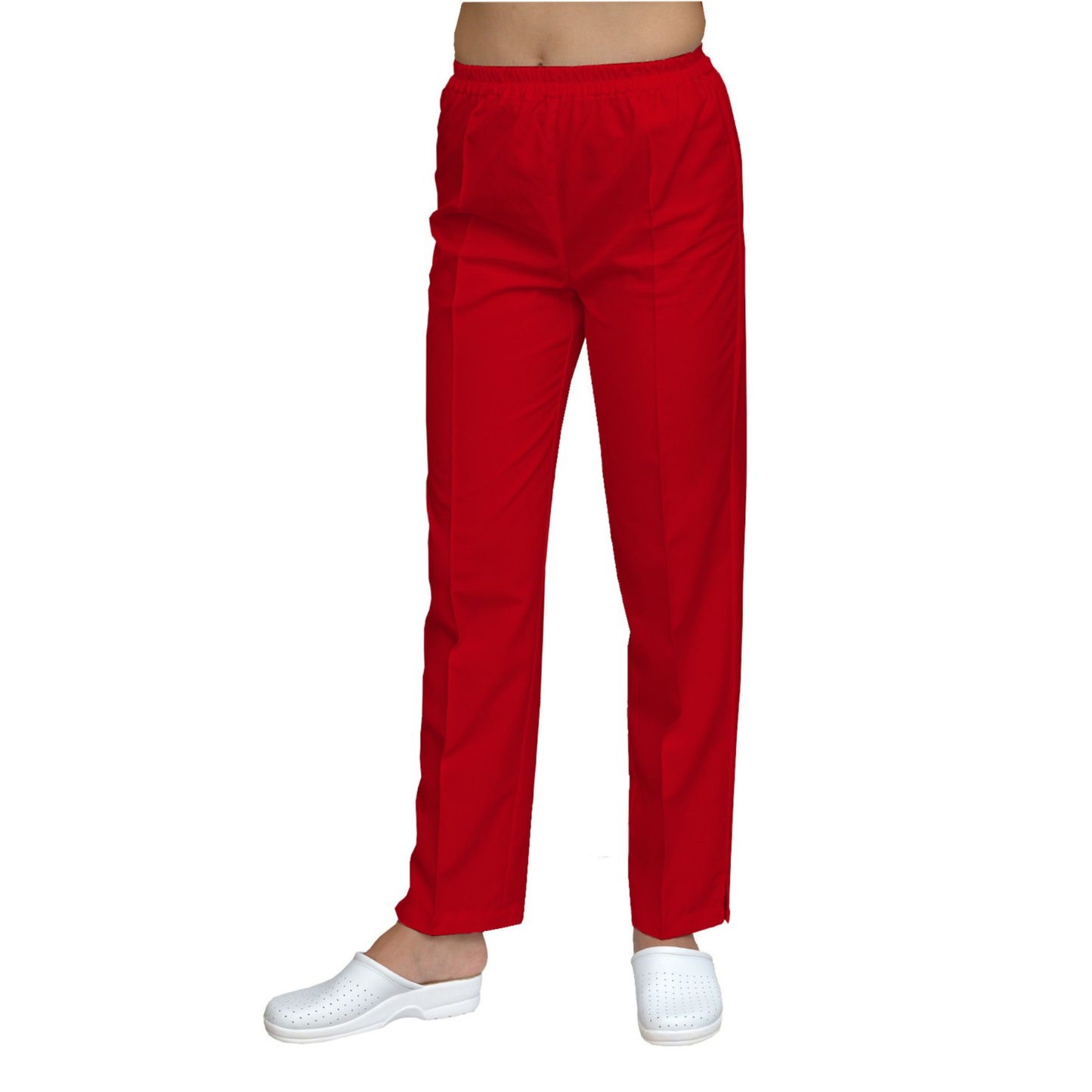 Women's straight trousers - color red, model FP