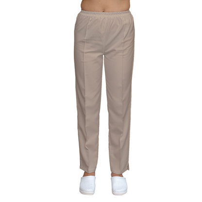 Women's straight trousers - beige color, model FP