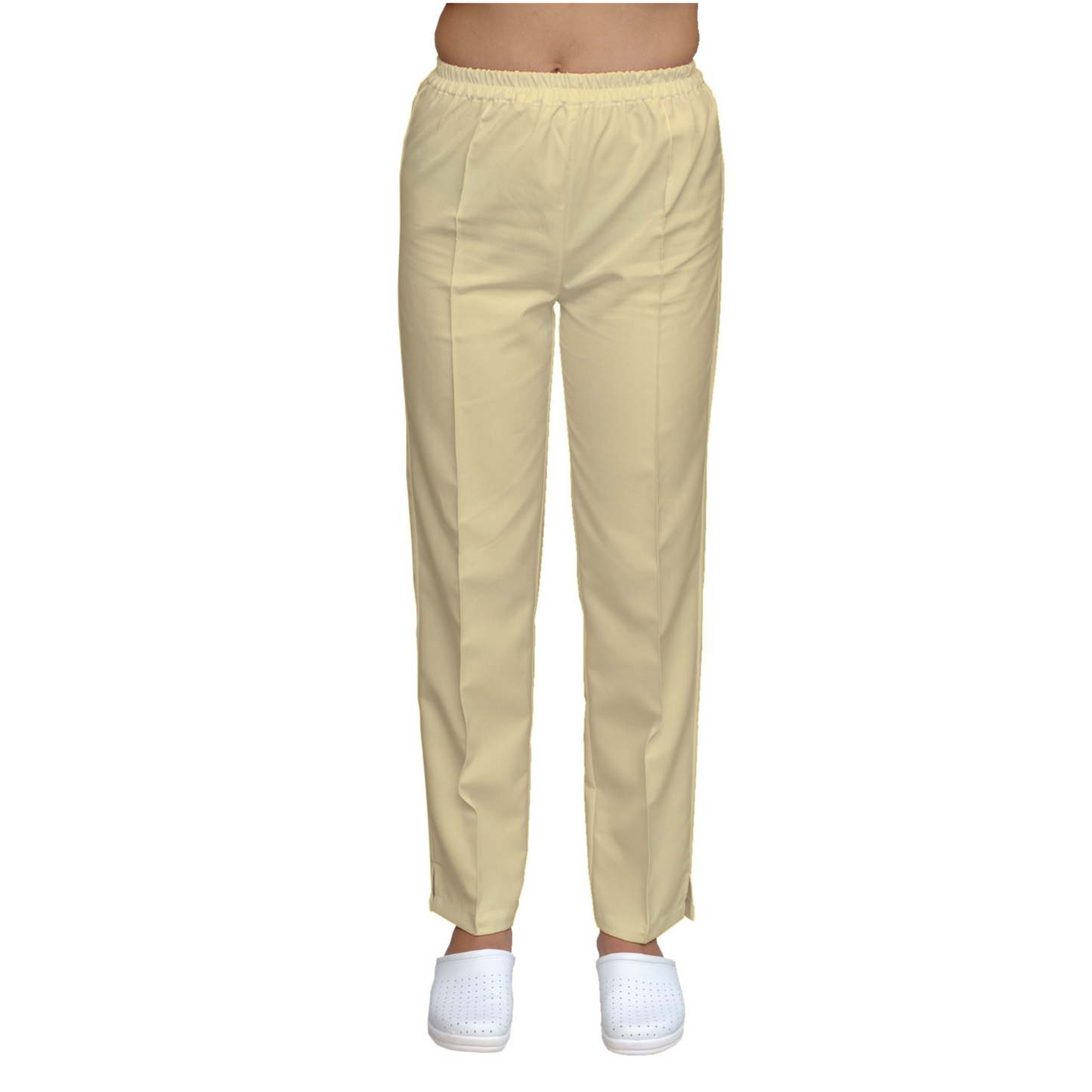 Women's straight pants - lemon color, model FP