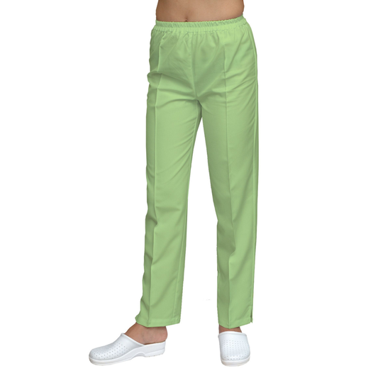 Women's straight trousers - color pale green, model FP