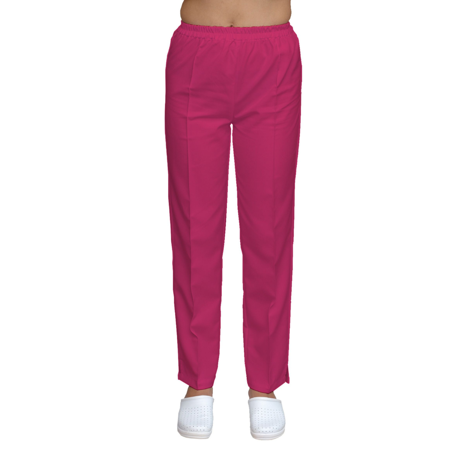 Women's straight trousers - cyclamen color, model FP