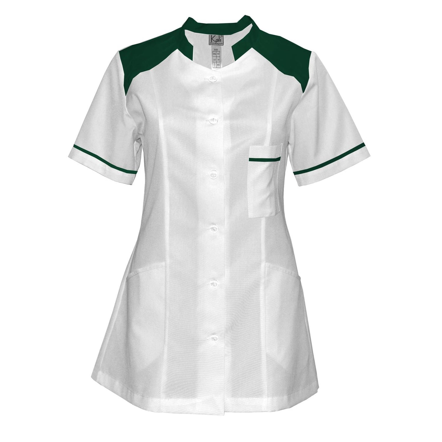 Order a women's white tunic with trim - Oil green 