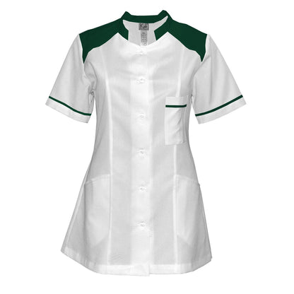 Order a women's white tunic with trim - Oil green 