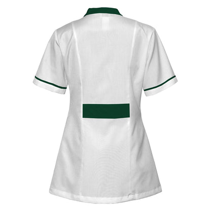 Order a women's white tunic with trim - Oil green 