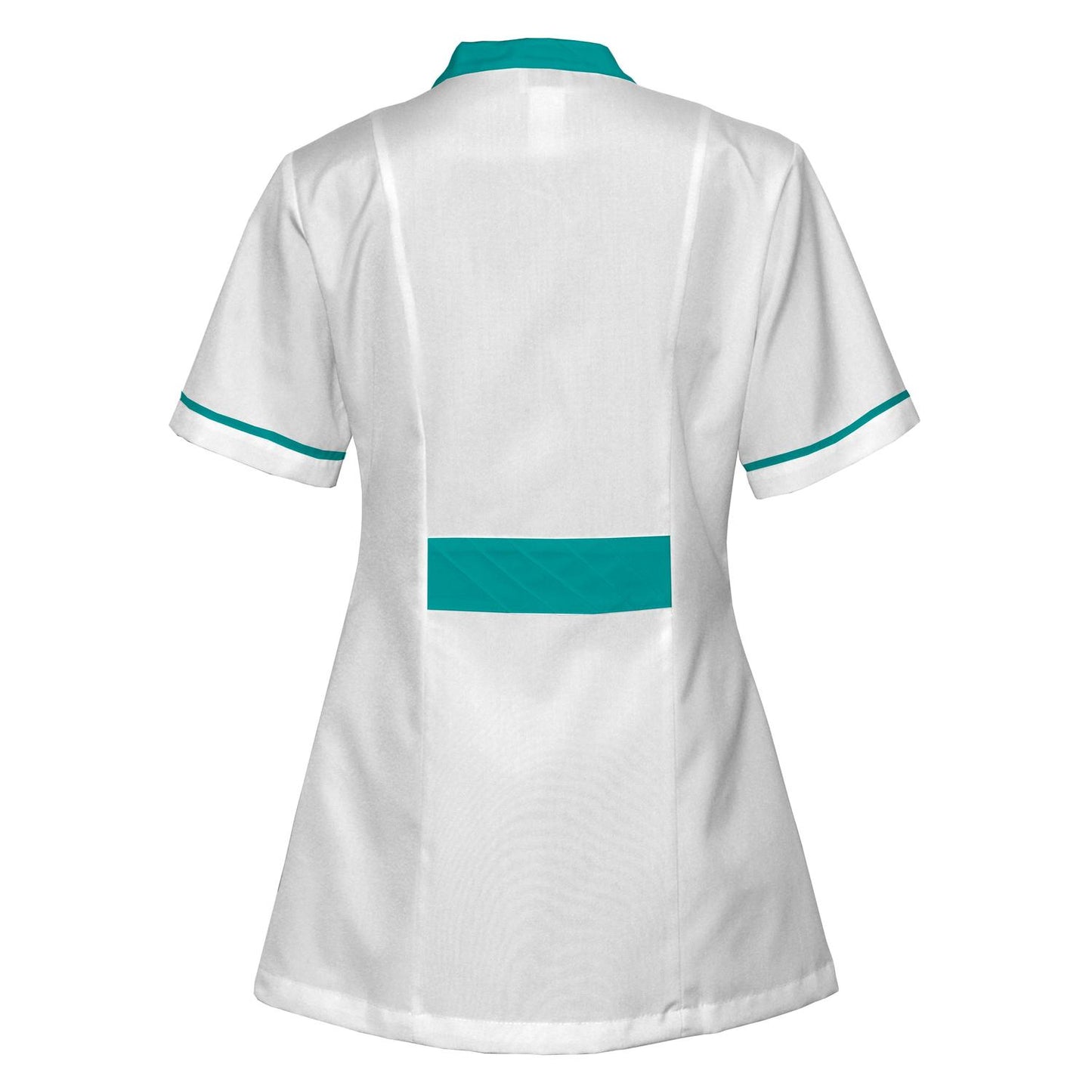 Order a women's white tunic with trim - sea green 