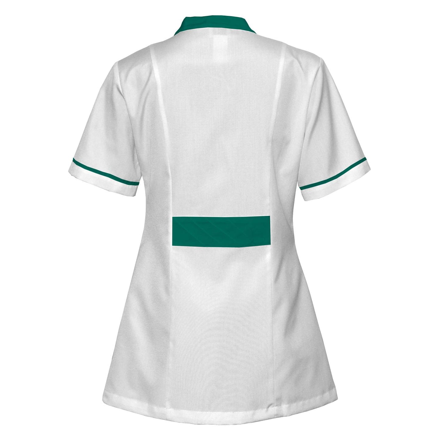 Order a women's white tunic with trim - dark sea green 